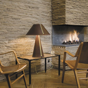 table lamp / contemporary / leather / dimmable