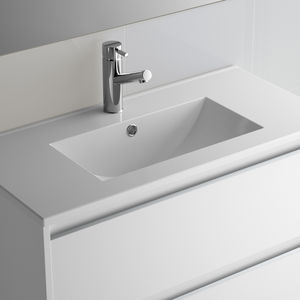built-in washbasin / rectangular / porcelain / contemporary