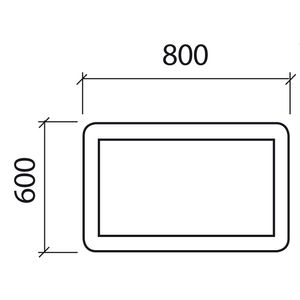 wall-mounted mirror / contemporary / rectangular / LED-illuminated