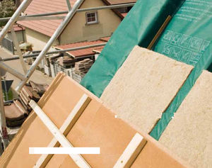 thermal-acoustic insulation / wood fiber / for roofs / panel