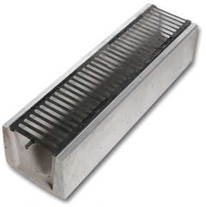 public space drainage channel / concrete / cast iron / with grating