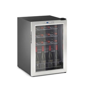 commercial wine cabinet / floor-mounted / stainless steel / electric