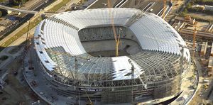 cable-and-membrane tensile structure / roof / with PVC membrane / for stadiums