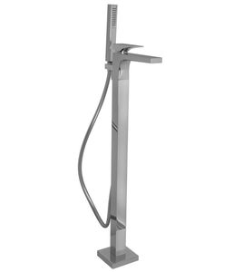bathtub mixer tap / floor-mounted / chromed metal / bathroom