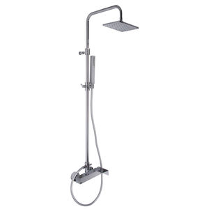 wall-mounted shower set / contemporary / with hand shower / with fixed-column shower head