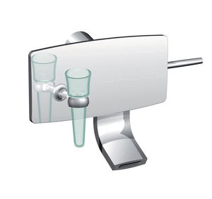 washbasin mixer tap / wall-mounted / chromed metal / bathroom