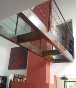 beam walkway / steel / glass / fixed
