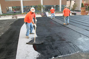 rubber waterproofing membrane / asphalt / polymer / for bridge construction