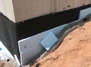 composite waterproofing membrane / polypropylene / for subsurface walls / roll