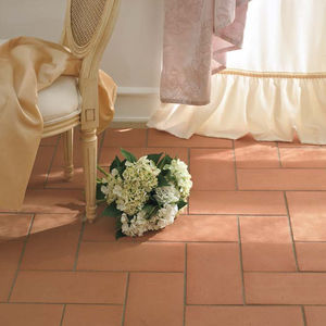 indoor tile / floor / terracotta / embossed