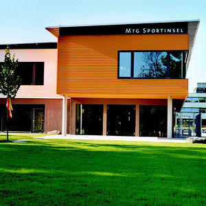 ribbed cladding / steel / aluminum / perforated