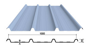 profiled metal sheet / steel / for roofs