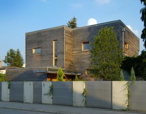 prefab house / contemporary / solid wood / two-story