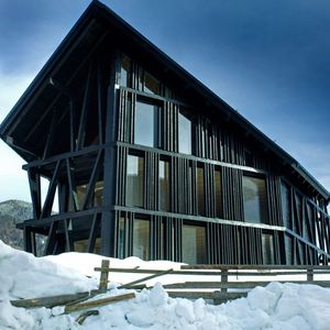 prefab house / traditional / solid wood / energy-efficient