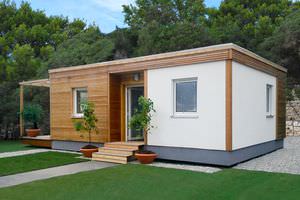 prefab house / modular / contemporary / solid wood