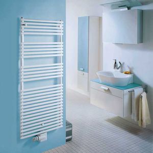 hot water towel radiator / electric / stainless steel / chrome