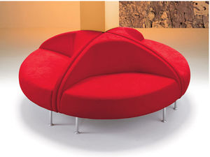 modular upholstered bench / contemporary / fabric / wooden