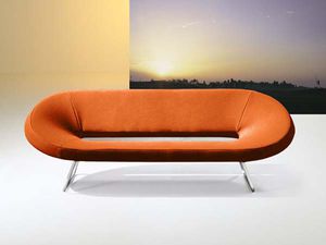 contemporary sofa / steel / aluminum / fabric
