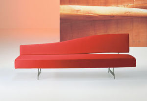 contemporary sofa / wooden / steel / fabric