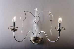 traditional wall light / iron / glass / incandescent