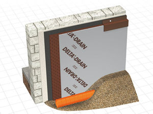studded drainage membrane / for vertical drainage