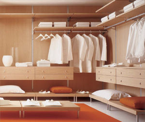 contemporary walk-in wardrobe / wooden