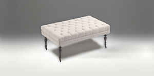 traditional upholstered bench / fabric / white