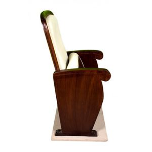 traditional auditorium seating / fabric / wooden / folding