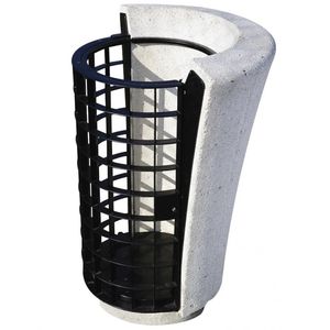 public trash can / concrete / contemporary