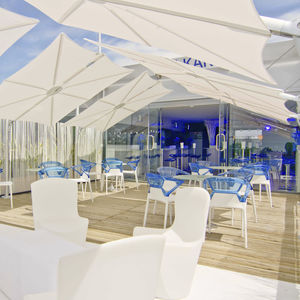 offset patio umbrella / commercial / fabric / aluminum