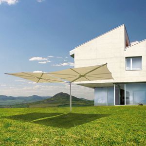 double patio umbrella / commercial / aluminum / canvas