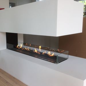 bioethanol fireplace / contemporary / open hearth / 3-sided