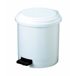 hygienic trash can / metal / ABS / foot-operated