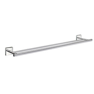 2-bar towel rack / wall-mounted / chrome-plated brass / for hotels