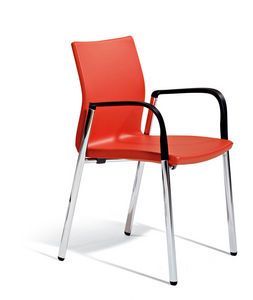 conference chair with armrests / upholstered / on casters / adjustable-height
