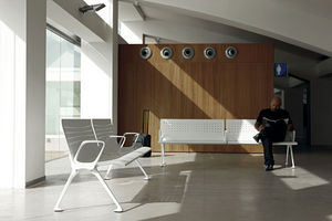 metal beam chairs / plywood / polyurethane / 3-seater