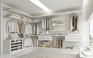 contemporary walk-in wardrobe / wooden