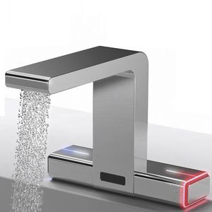 washbasin mixer tap / chrome-plated brass / electronic / bathroom