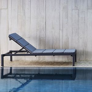 contemporary sun lounger / garden / on casters / adjustable backrest