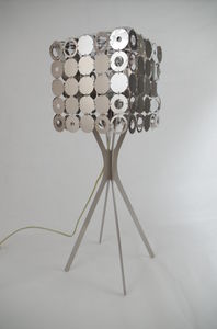 table lamp / contemporary / stainless steel / lacquered steel