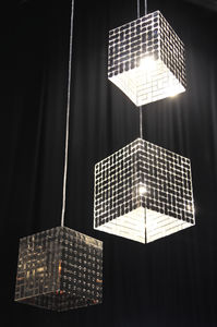 pendant lamp / contemporary / polished stainless steel / halogen