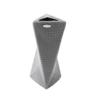 contemporary vase / ceramic / stainless steel