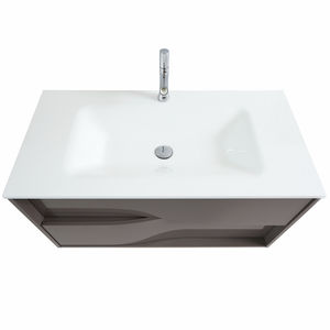 built-in washbasin / rectangular / marble / contemporary