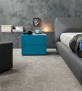 contemporary bedside table / lacquered wood / rectangular / green