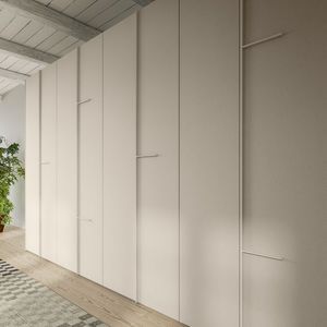 contemporary wardrobe / lacquered wood / oak / with hinged door