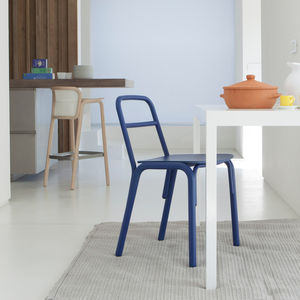 Scandinavian design chair / wooden / commercial