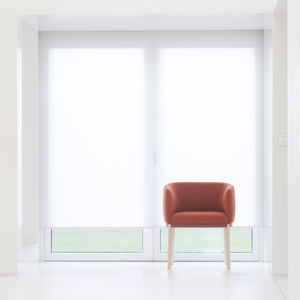 contemporary armchair / fabric / wooden / bridge