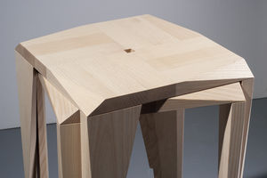 contemporary bar stool / hardwood / stackable
