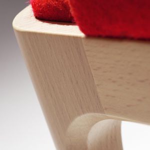 contemporary armchair / wooden / fabric / bridge