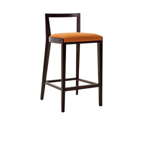contemporary bar chair / upholstered / fabric / wooden